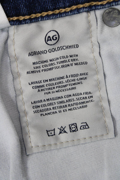 AG Adriano Goldschmied Women Ankle Cropped Dark Blue Jeans Size 28