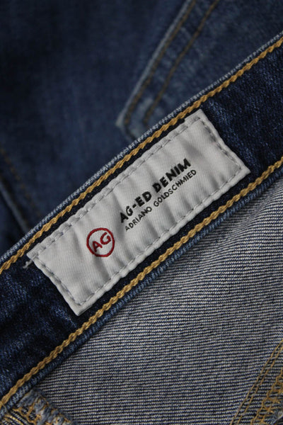 AG Adriano Goldschmied Women Ankle Cropped Dark Blue Jeans Size 28