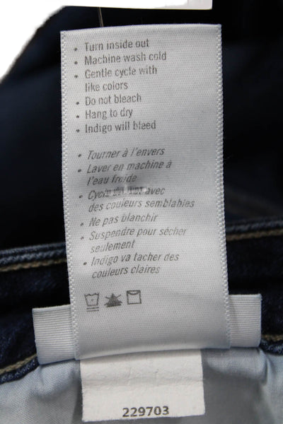 Paige Women Cropped Skinny Jeans Dark Blue High Rise Size 29