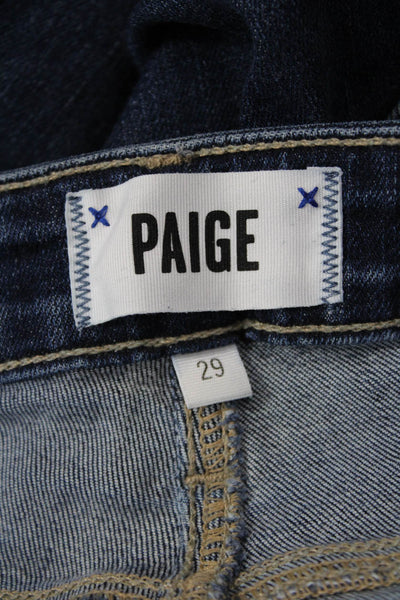 Paige Women Cropped Skinny Jeans Dark Blue High Rise Size 29
