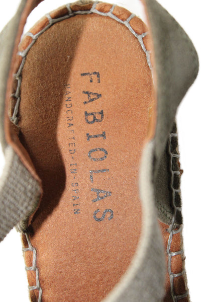 Fabiolas Womens Suede Espadrille Wedge Heels Green Size 37 7