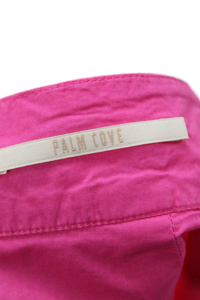Scotch & Soda Womens Back Zip Midi Palm Cove A Line Skirt Pink Cotton Size XS