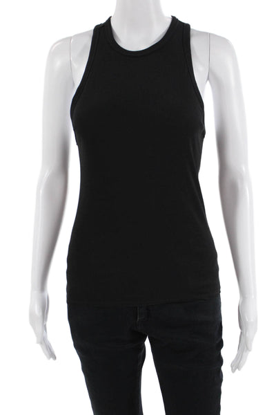 Everlane Womens Ribbed Sleeveless Tank Top Black Cotton Size Medium