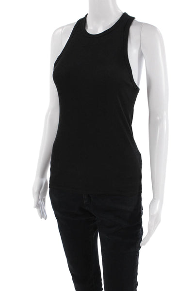 Everlane Womens Ribbed Sleeveless Tank Top Black Cotton Size Medium