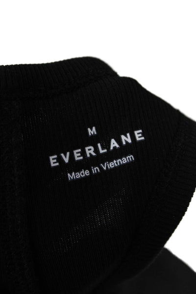 Everlane Womens Ribbed Sleeveless Tank Top Black Cotton Size Medium