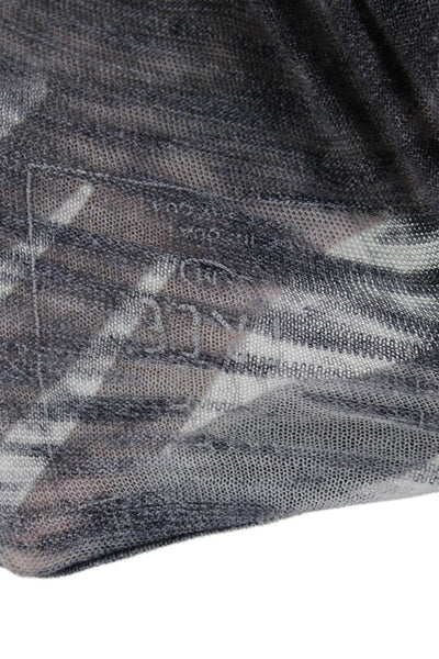 We The Free Womens Key Hole Neck Tee Shirt Grey Cotton Blend Size Medium