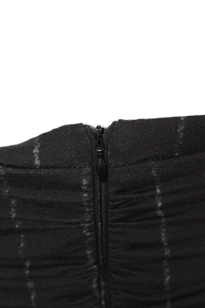 Max Mara Women Bodycon Pencil Dress Black Striped Buckle Sleeveless Size 8