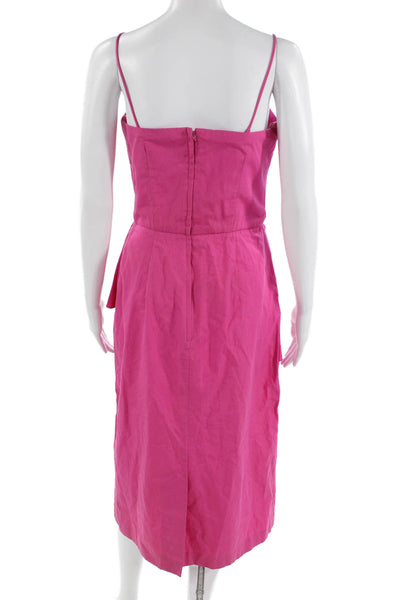 Rickie Freeman Teri Jon Women Sheath Slip Dress Pink V-Neck Sleeveless Size 6
