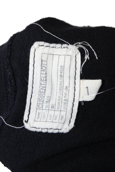 Current/Elliott Womens Crew Neck Knit Boxy Tank Top Black Cotton Size 1
