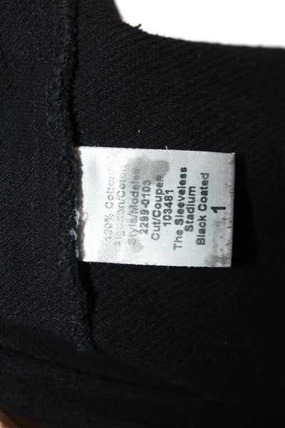 Current/Elliott Womens Crew Neck Knit Boxy Tank Top Black Cotton Size 1