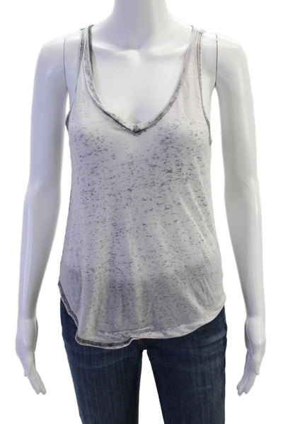 Soul Cycle Womens V Neck Knit Lightweight Tank Top Gray Cotton Size Small