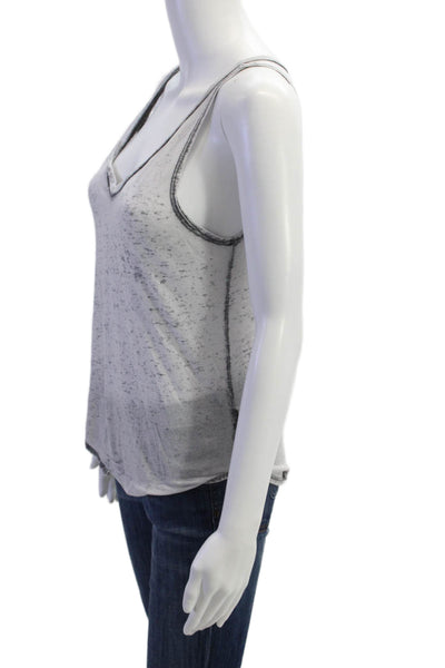 Soul Cycle Womens V Neck Knit Lightweight Tank Top Gray Cotton Size Small
