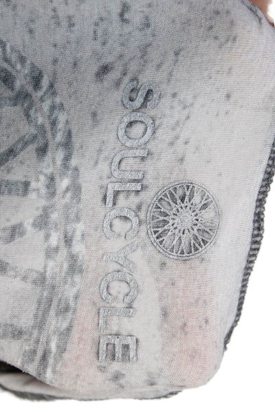Soul Cycle Womens V Neck Knit Lightweight Tank Top Gray Cotton Size Small