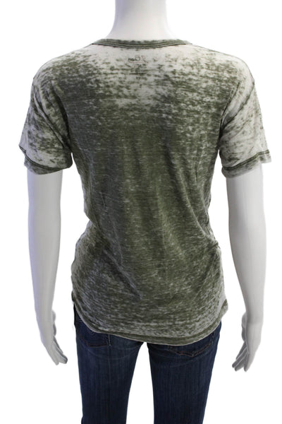 J Crew Womens Short Sleeve Crew Neck Knit Pocket Shirt Green Size 2XS
