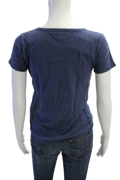 J Crew Womens Short Sleeve Scoop Neck Love First Tee Shirt Blue Cotton Size XS