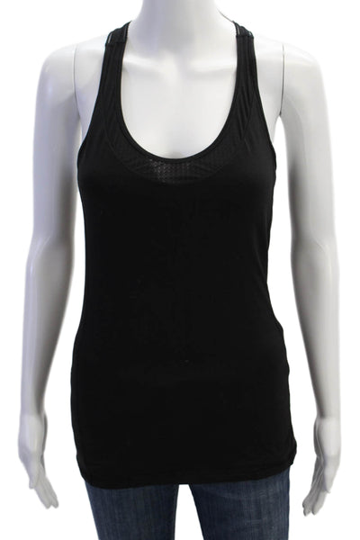 Lululemon Womens Scoop Neck Mesh Trim Racerback Tank Top Black Size 6