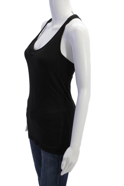Lululemon Womens Scoop Neck Mesh Trim Racerback Tank Top Black Size 6
