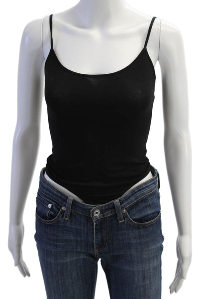 J Crew Womens Spaghetti Strap Scoop Neck Button Bottom Bodysuit Black Size 2XS