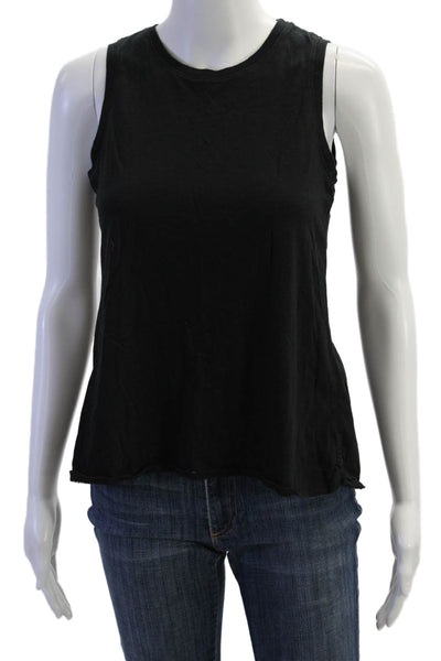Marine Layer Womens Crew Neck Knit Boxy Tank Top Black Cotton Size XS