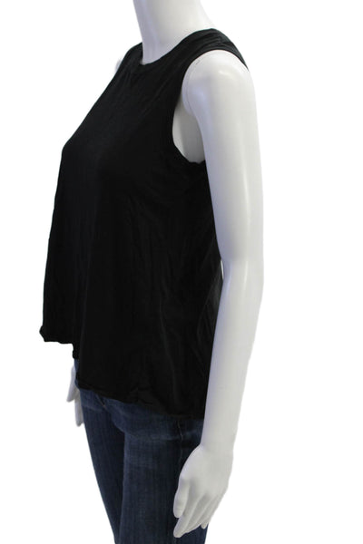 Marine Layer Womens Crew Neck Knit Boxy Tank Top Black Cotton Size XS