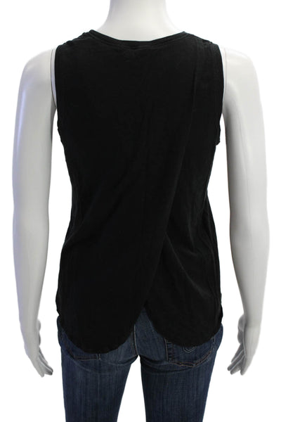 Marine Layer Womens Crew Neck Knit Boxy Tank Top Black Cotton Size XS