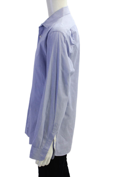 J Crew Mens Button Front Collared Ludlow Shirt Blue Cotton Size Large