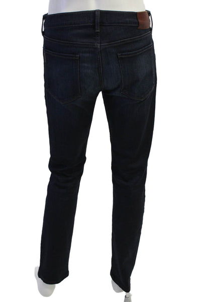 Paige Mens Skinny Jeans Dark Blue Button Size 32