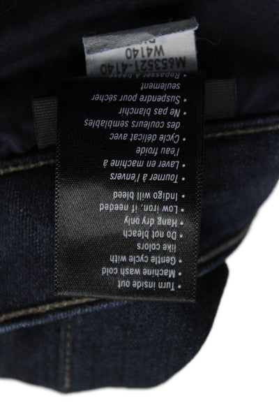 Paige Mens Skinny Jeans Dark Blue Button Size 32