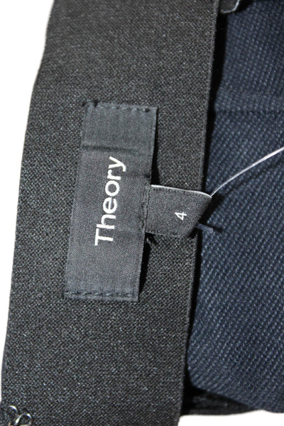 Theory Womens Solid Flat Front Skinny Pants Navy Size 4