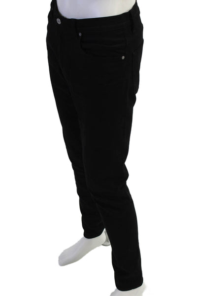 C-Of-H Man Mens Cotton Slim Fit Five Pocket Pants Black Size 34