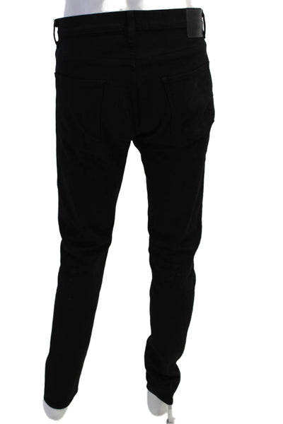 C-Of-H Man Mens Cotton Slim Fit Five Pocket Pants Black Size 34