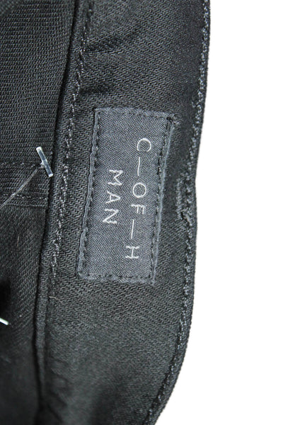 C-Of-H Man Mens Cotton Slim Fit Five Pocket Pants Black Size 34