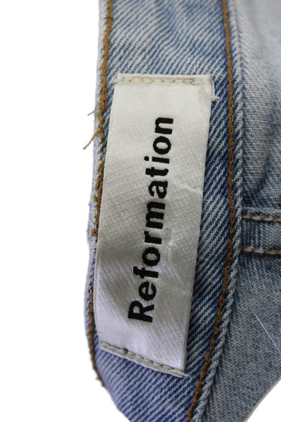 Reformation, Women Mom Tapered Mid Rise Light Blue Jeans Size 26