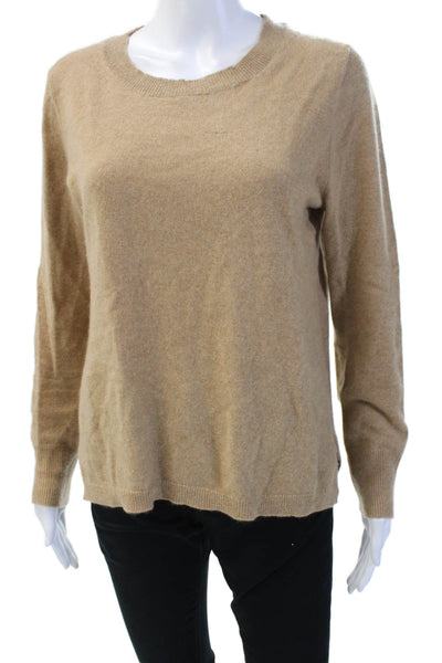 J Crew Womens Cashmere Sweater Beige Size S