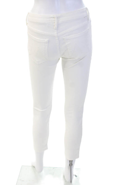 Mother Women Ankle Skinny Jeans White Size 24