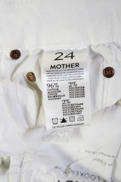 Mother Women Ankle Skinny Jeans White Size 24