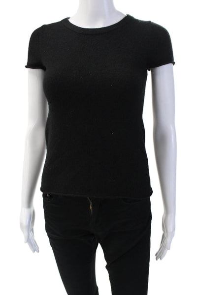 J Crew Collection Womens Cashmere Blouse Black Size XS