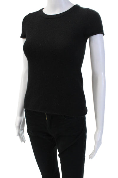 J Crew Collection Womens Cashmere Blouse Black Size XS