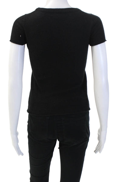 J Crew Collection Womens Cashmere Blouse Black Size XS