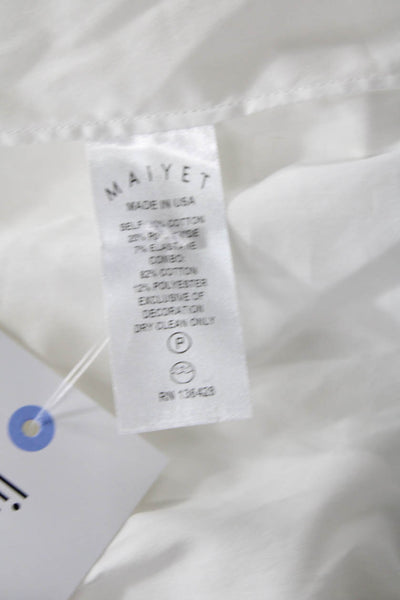 Maiyet Womens Sleeveless Tiered Tank Top White Yellow Cotton Size 2