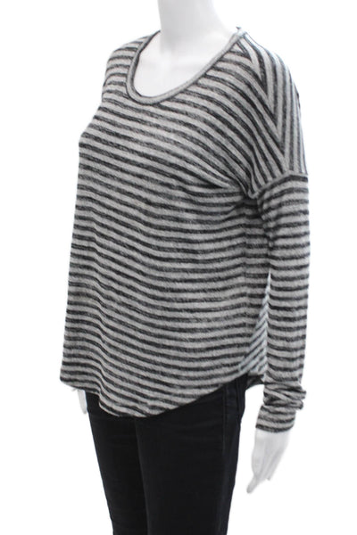 Rag & Bone Womens Striped Crew Neck Sweater Grey Black Size Extra Small
