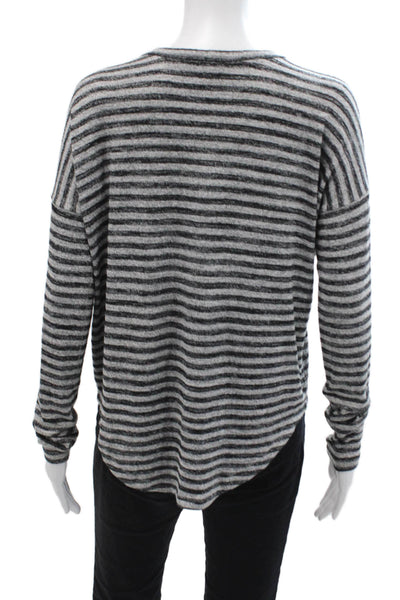 Rag & Bone Womens Striped Crew Neck Sweater Grey Black Size Extra Small