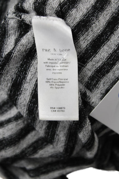 Rag & Bone Womens Striped Crew Neck Sweater Grey Black Size Extra Small