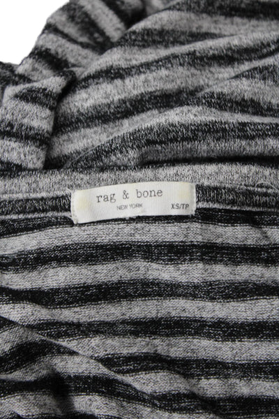 Rag & Bone Womens Striped Crew Neck Sweater Grey Black Size Extra Small