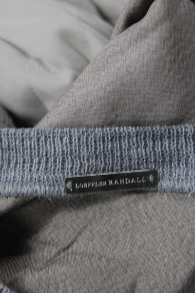 Loeffler Randall Womens Silk Blend Short Sleeves Sweater Brown Grey Size 4