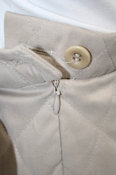 Escada Margaretha Ley Womens Quilted Knee Length Pencil Skirt Beige Size EUR 38
