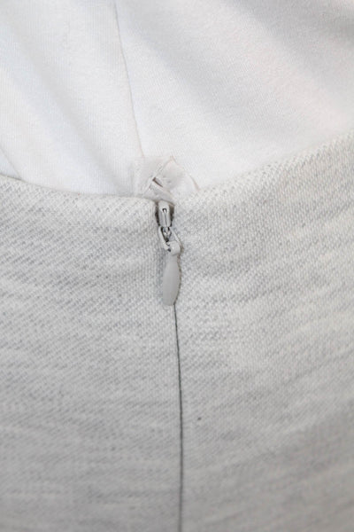 Akris Punto Womens Knee Length Pencil Skirt White Grey Cotton Size 4