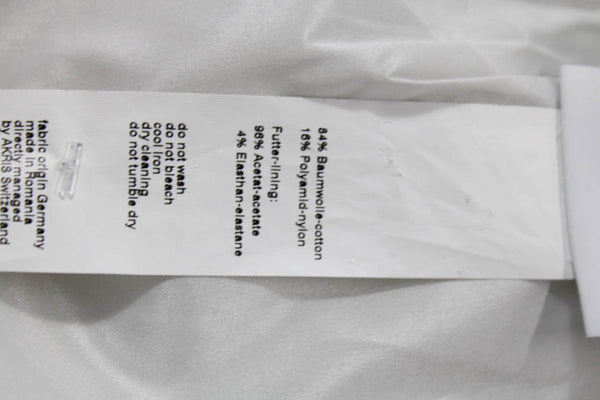 Akris Punto Womens Knee Length Pencil Skirt White Grey Cotton Size 4