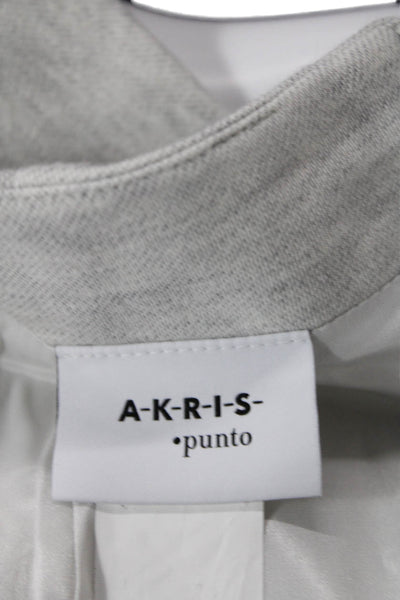 Akris Punto Womens Knee Length Pencil Skirt White Grey Cotton Size 4