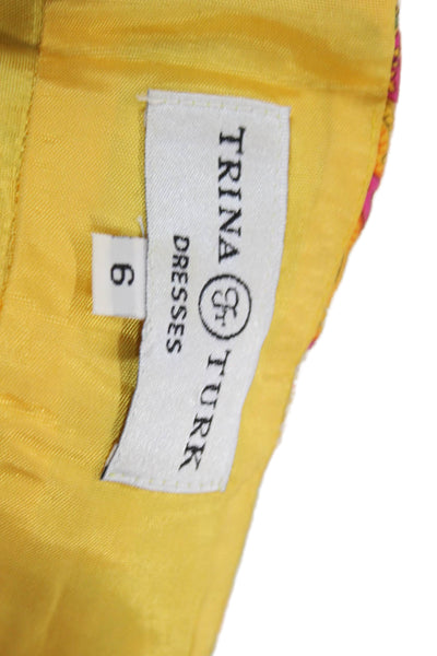 Trina Turk Women Green Paisley Sundress Knee-Length Cotton Tie Size 6